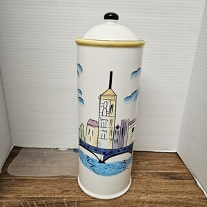 Oneida Ceramic "Festa Italia" Spaghetti Pasta Storage Container with Lid